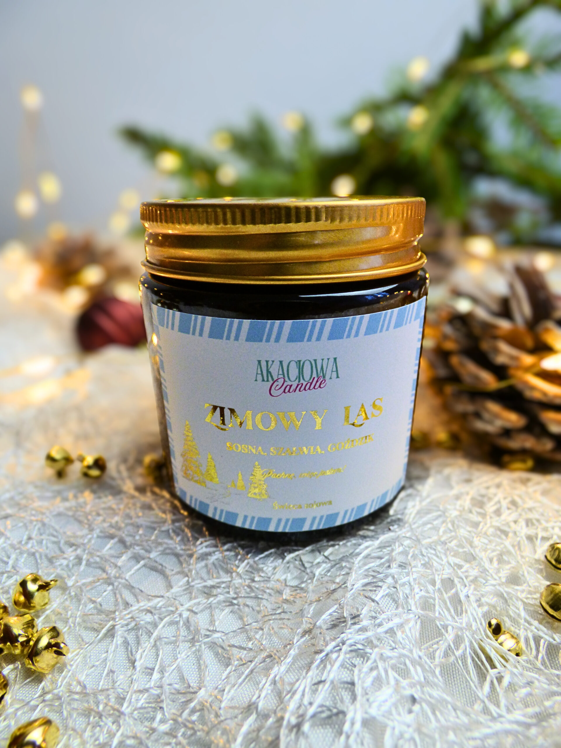 zimowy las świeca colorfull mała zimowy las świeca colorfull mała