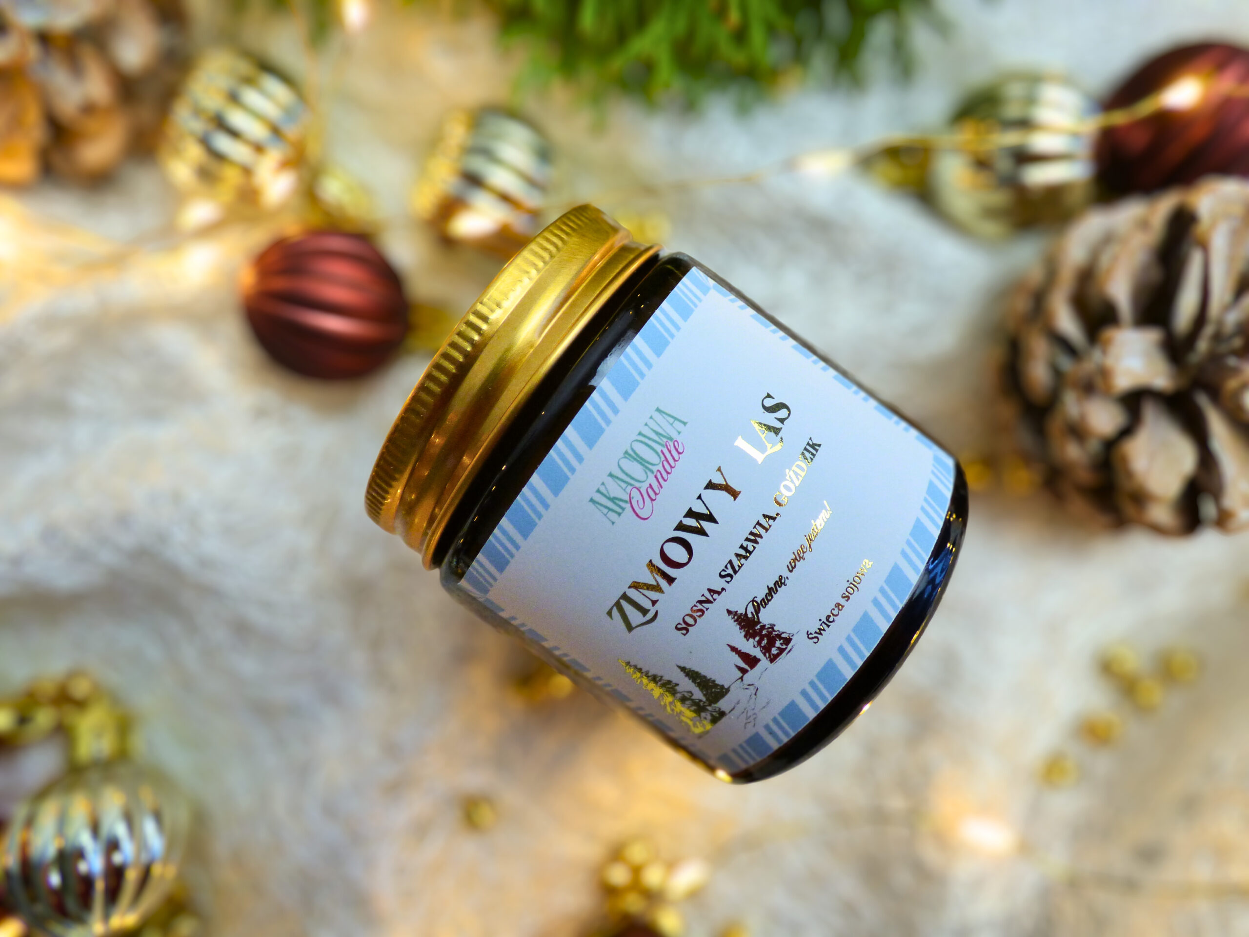 zimowy las świeca colorfull mała zimowy las świeca colorfull mała