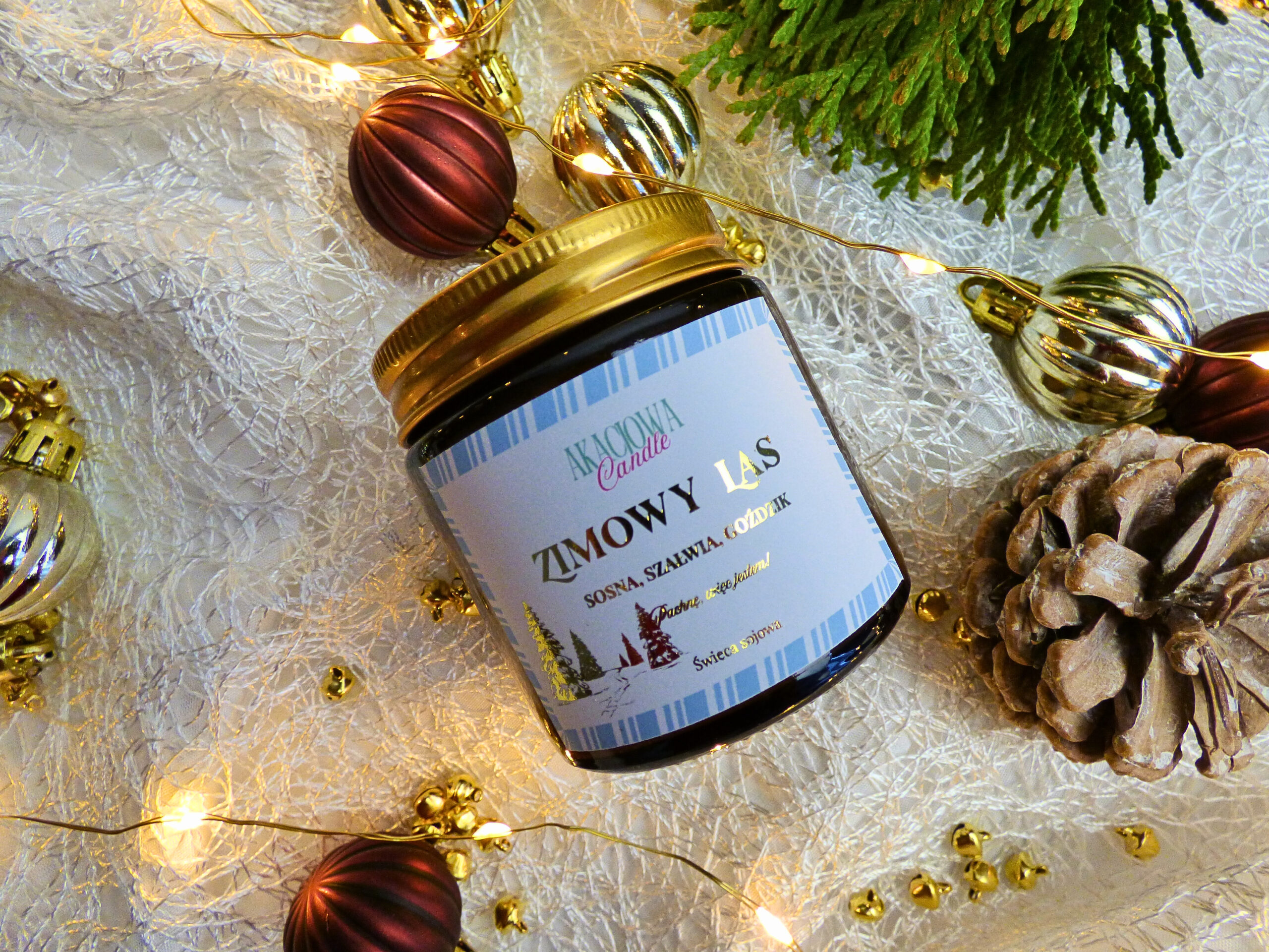 zimowy las świeca colorfull mała zimowy las świeca colorfull mała