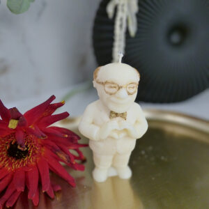 dziadek, świeca sojowa dekoracyjna, malowana